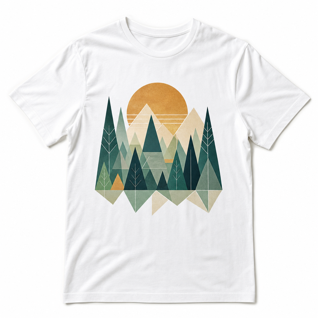T-shirt design Forêt Géométrique